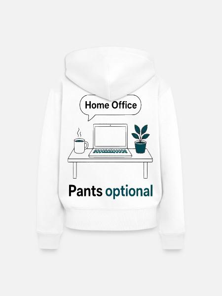 Home Office Pants Optional - Frauen Premium Bio Zip Hoodie - Weiß
