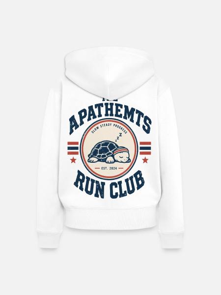 APATHETMTS Run Club Schildkröte - Frauen Premium Bio Zip Hoodie - Weiß