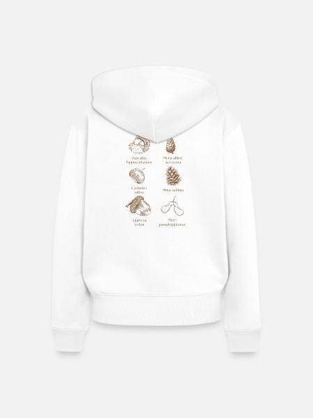 Waldfauna in warmem Braunton - Frauen Premium Bio Zip Hoodie - Weiß