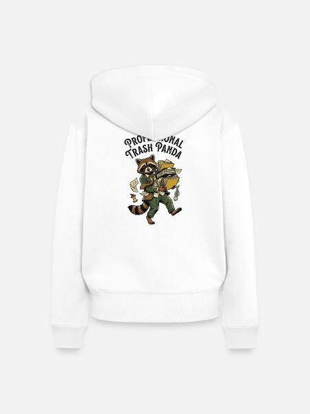 Professional Trash Panda - Frauen Premium Bio Zip Hoodie - Weiß