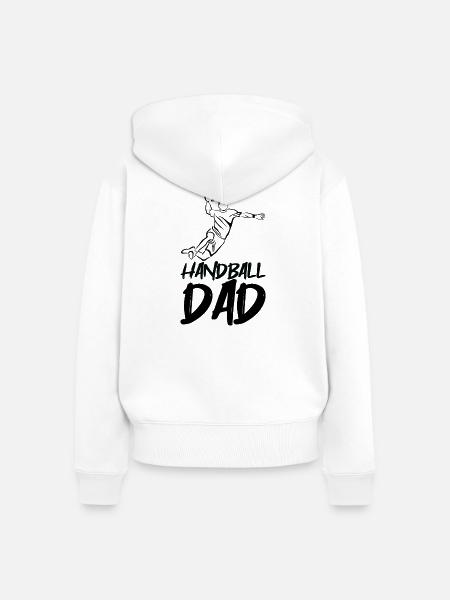 Handballer Papa - Frauen Premium Bio Zip Hoodie - Weiß