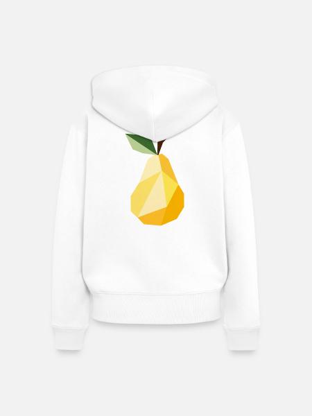 Geometrische Birne – Modernes Obst Motiv  - Frauen Premium Bio Zip Hoodie - Weiß