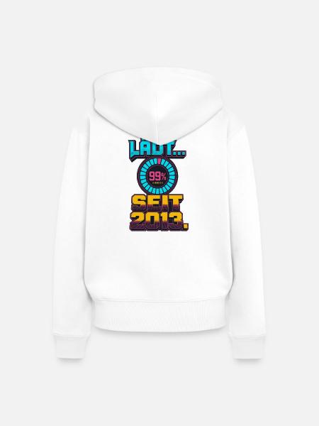 Lädt Seit 2013 Retro Gamer - Frauen Premium Bio Zip Hoodie - Weiß