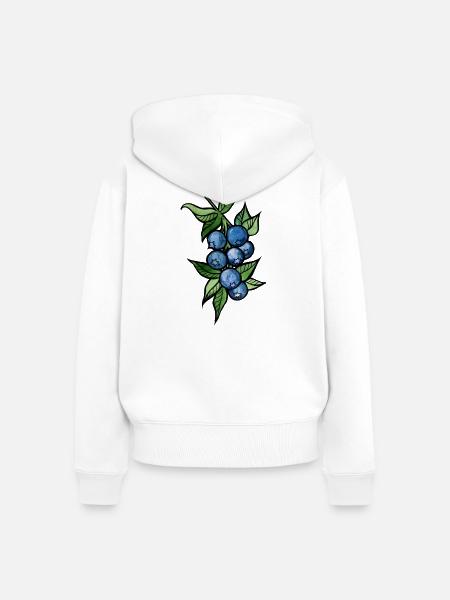 Blaubeer-Aquarellcluster - Frauen Premium Bio Zip Hoodie - Weiß