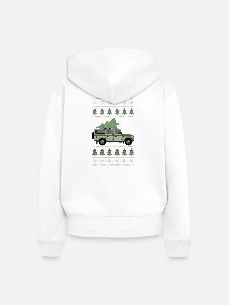 Verteidiger 110 - Baum - Frauen Premium Bio Zip Hoodie - Weiß