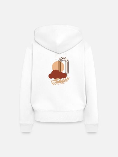 Sonnenkreis über Wolkenbogen - Frauen Premium Bio Zip Hoodie - Weiß