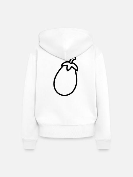 Aubergine - Frauen Premium Bio Zip Hoodie - Weiß