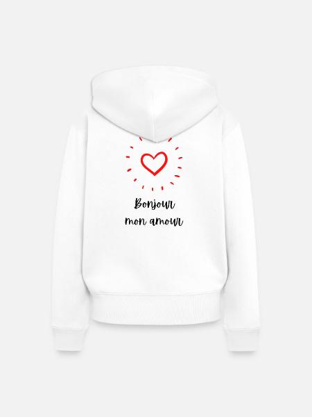 Hallo mein Liebling - Frauen Premium Bio Zip Hoodie - Weiß