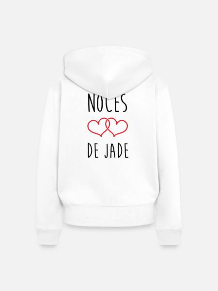 Jade-Hochzeit 26 Jahre Liebe - Frauen Premium Bio Zip Hoodie - Weiß