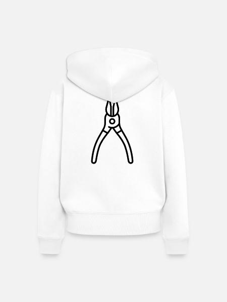 Zange - Frauen Premium Bio Zip Hoodie - Weiß