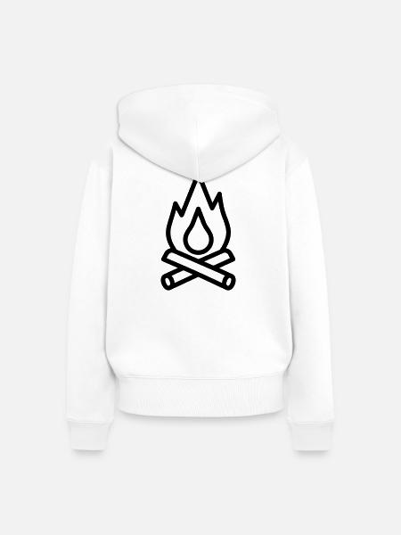 Lagerfeuer - Frauen Premium Bio Zip Hoodie - Weiß