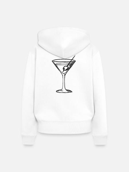 Cocktailglas mit Olive - Illustration - Frauen Premium Bio Zip Hoodie - Weiß