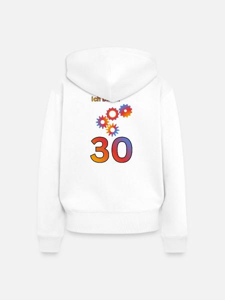 Ich bin 30: Bunte Getriebe-Kunst - Frauen Premium Bio Zip Hoodie - Weiß