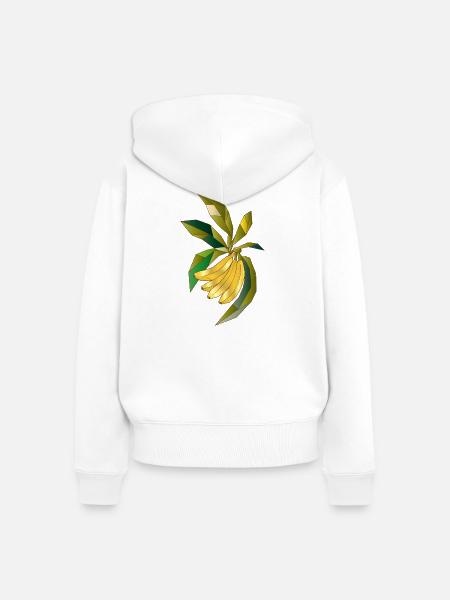 Geometrische Bananenstaude Illustration - Frauen Premium Bio Zip Hoodie - Weiß