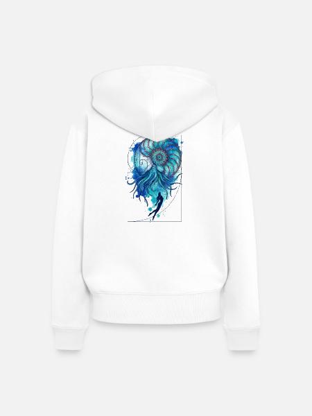 Ozeanische Gelassenheitstauchkunst - Frauen Premium Bio Zip Hoodie - Weiß