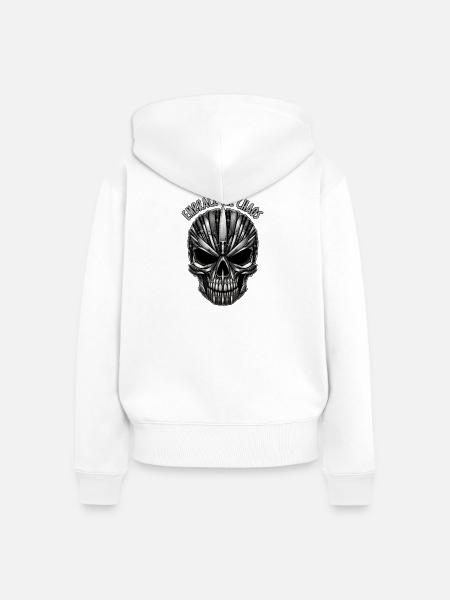 Klingen Schädel Chaos Umarmung - Frauen Premium Bio Zip Hoodie - Weiß