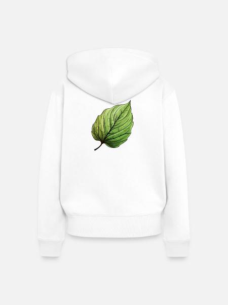 Blatt Gün - Frauen Premium Bio Zip Hoodie - Weiß