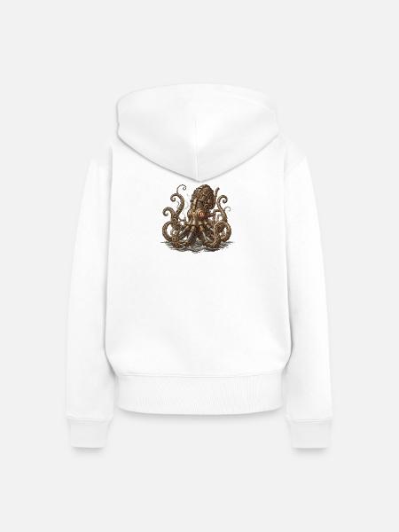 Octopus Steampunk Einfallsreichtum - Frauen Premium Bio Zip Hoodie - Weiß