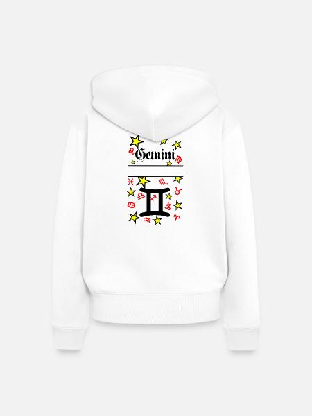 Sternzeichen Zwillinge Zwillinge - Frauen Premium Bio Zip Hoodie - Weiß