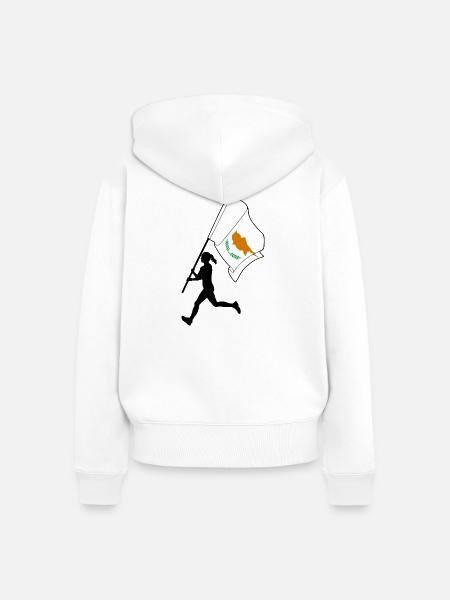 Zypern Flagge Frau Läuft - Frauen Premium Bio Zip Hoodie - Weiß
