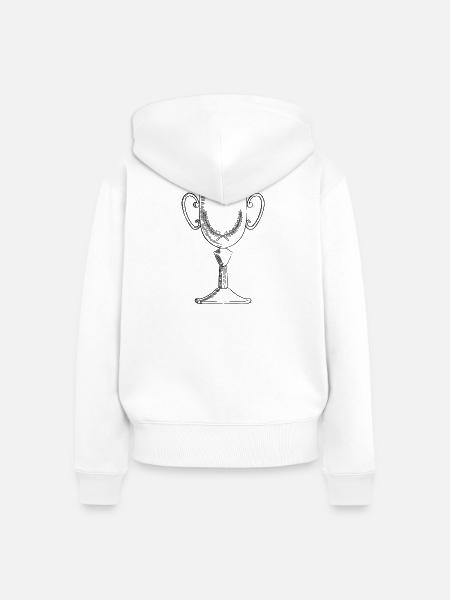 Pokal - Frauen Premium Bio Zip Hoodie - Weiß