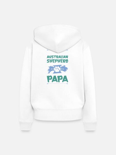 australischer shäferhund hunde papa - Frauen Premium Bio Zip Hoodie - Weiß