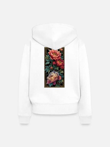 Neue Kunstblumen - Frauen Premium Bio Zip Hoodie - Weiß