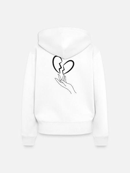 Gebrochenes Herz - Frauen Premium Bio Zip Hoodie - Weiß