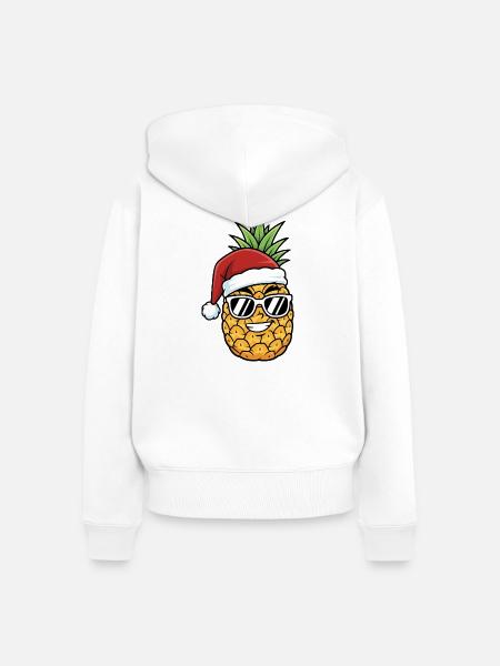 Weihnachten Ananas Kunst - Frauen Premium Bio Zip Hoodie - Weiß