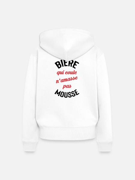 Rolling Beer bildet keinen Schaum - Frauen Premium Bio Zip Hoodie - Weiß