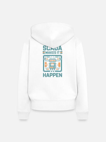  SCADA Makes It Happen Automatisierung Technik - Frauen Premium Bio Zip Hoodie - Weiß