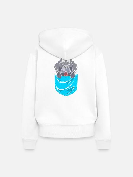 Neufundländer - Frauen Premium Bio Zip Hoodie - Weiß