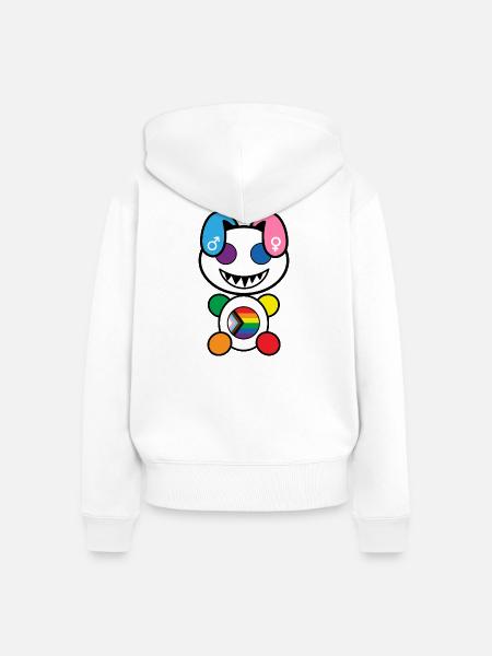 Pride Plush: Freundlich - Frauen Premium Bio Zip Hoodie - Weiß