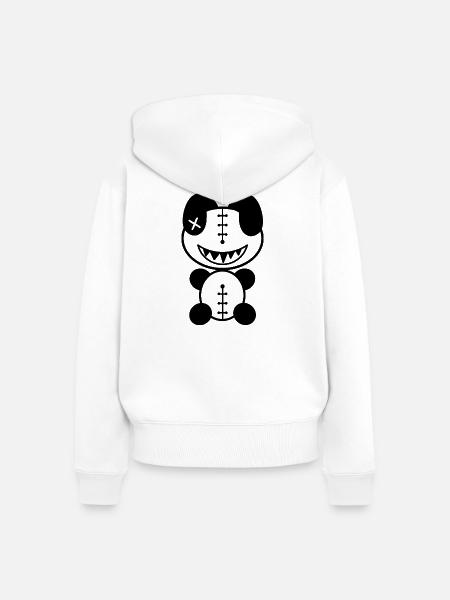 Plush: Albern. - Frauen Premium Bio Zip Hoodie - Weiß