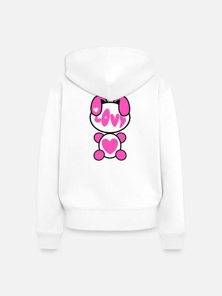 Plush: Lovy - Frauen Premium Bio Zip Hoodie - Weiß