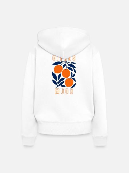 Citrus Mood - Frauen Premium Bio Zip Hoodie - Weiß