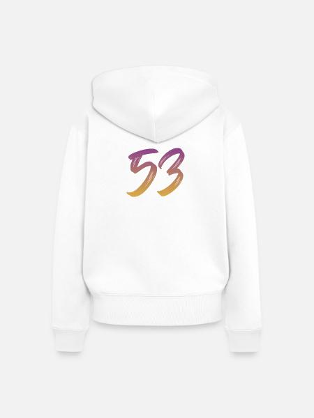 53 - Frauen Premium Bio Zip Hoodie - Weiß