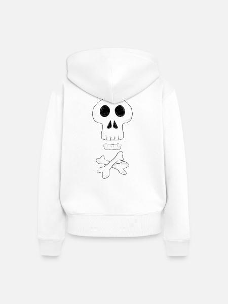 Herr Skull - Frauen Premium Bio Zip Hoodie - Weiß