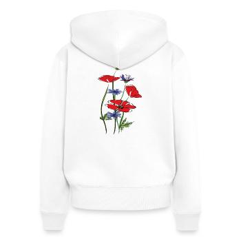 Mohnblumen und Kornblumen im Sommer - Frauen Premium Bio Zip Hoodie - Weiß - Hinten - AI Model Female 172 light (172cm)