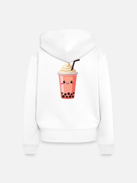 Bubble Tea - Frauen Premium Bio Zip Hoodie - Weiß