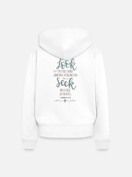 Suche seine Kraft - Frauen Premium Bio Zip Hoodie - Weiß