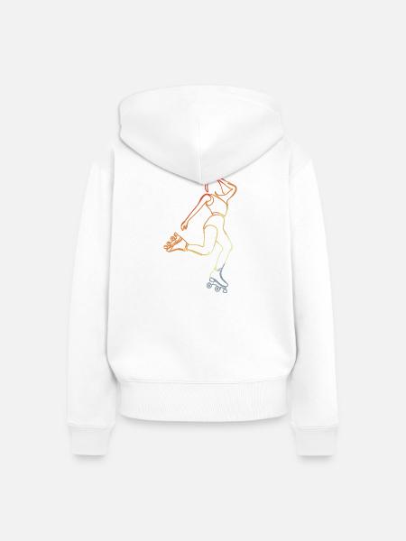 Rollschuhläuferin Skizze - Frauen Premium Bio Zip Hoodie - Weiß