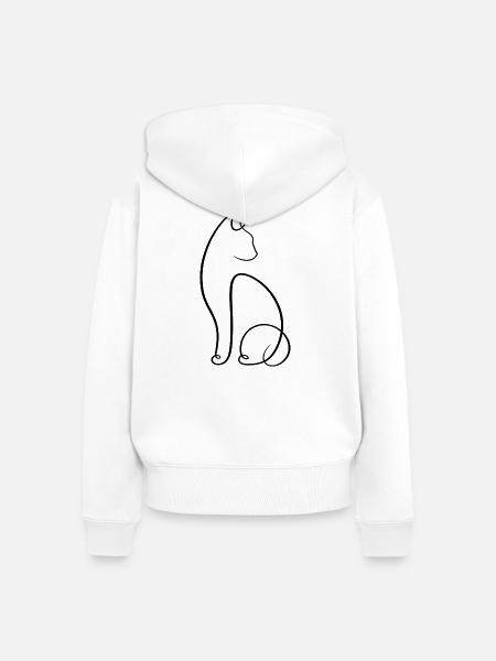 Katze - Frauen Premium Bio Zip Hoodie - Weiß