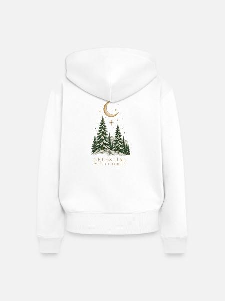 Himmlischer Winterwald - Frauen Premium Bio Zip Hoodie - Weiß
