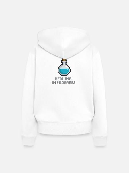 Pixel-Heiltrank - Frauen Premium Bio Zip Hoodie - Weiß