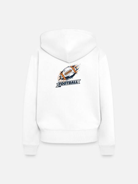 Dynamischer Football Wirbel-Logo - Frauen Premium Bio Zip Hoodie - Weiß