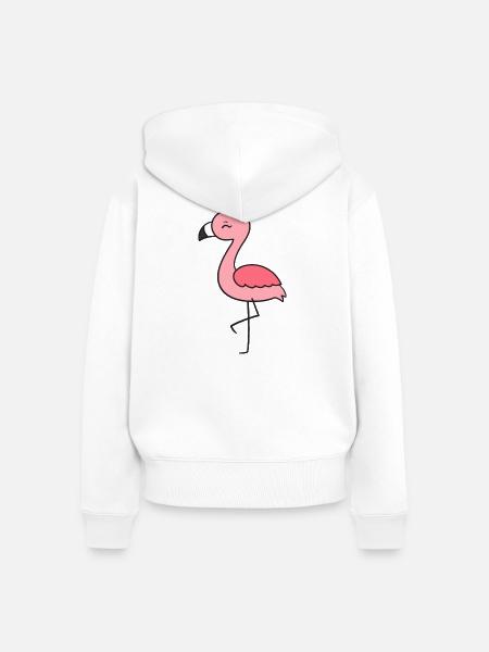 Flamingo - Frauen Premium Bio Zip Hoodie - Weiß