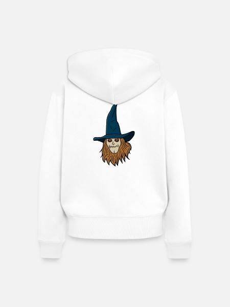 Vogelscheuche Hexe - Frauen Premium Bio Zip Hoodie - Weiß