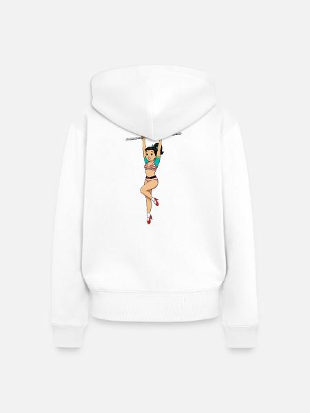 Mädchen auf der Stange - Frauen Premium Bio Zip Hoodie - Weiß