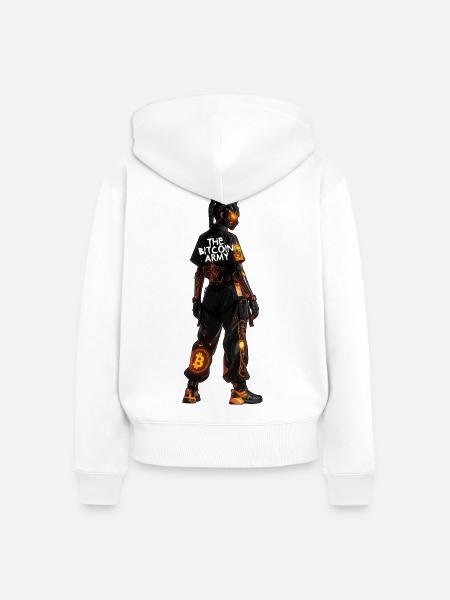 Bitcoin Bazooka – Die Bitcoin-Armee – Samurai 02 - Frauen Premium Bio Zip Hoodie - Weiß